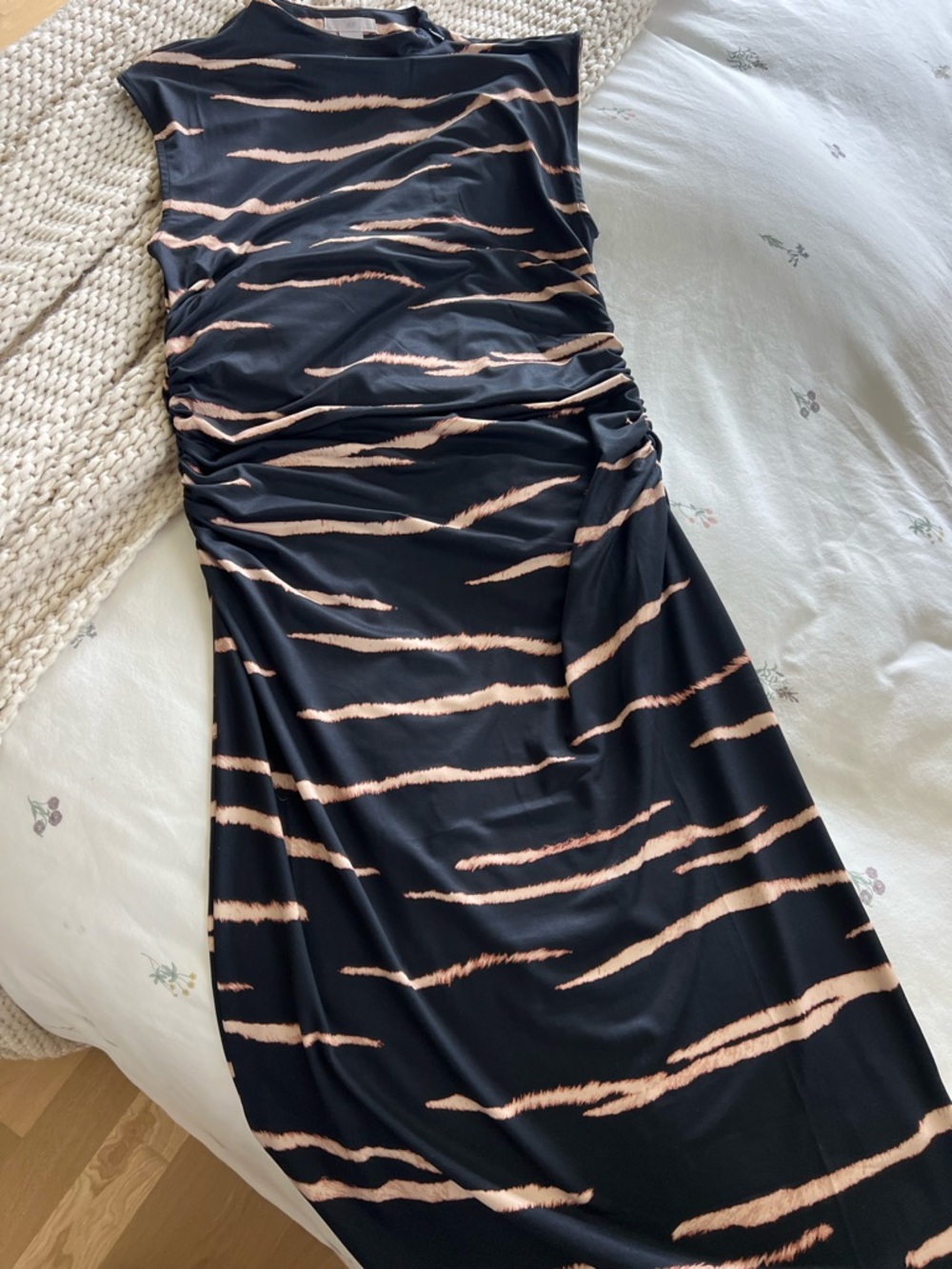 H&M Black Dress with Blush Stripe Accent